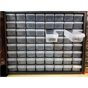 64-Drawer Plastic Drawer Storage Cabinet for Garage Organization